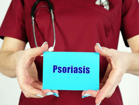 Healthcare concept meaning Psoriasis with inscription on the sheet.の写真素材