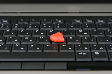 Heart on keyboard laptop