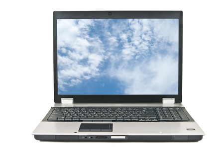  Notebook  on white backgroundの写真素材