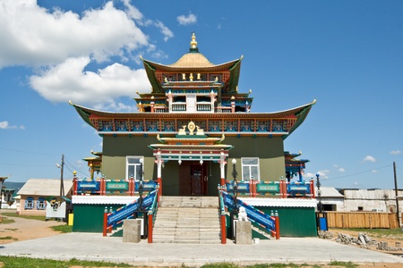 One of building in Buddhist Ivolginsky monastery from Buryatiya. Siberia. Russia.の写真素材