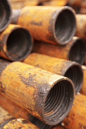 Good background from rusty pipes in outdoorの写真素材