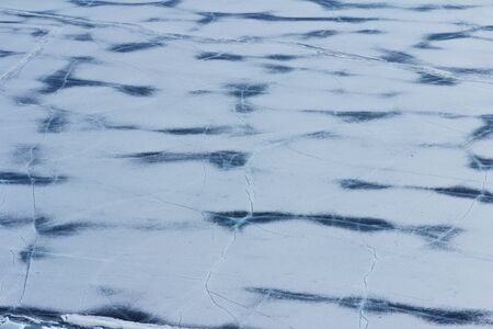 Ice peremetenny snow on lake Baikalの写真素材