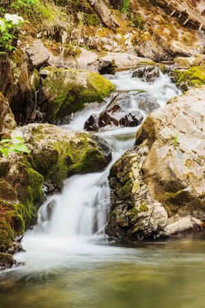 Fine falls for background of the wild natureの写真素材
