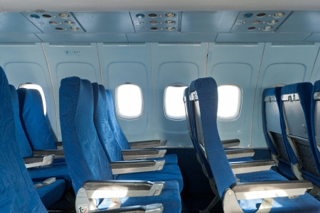 Passenger seats interior of salon of the TU 154 planeのeditorial素材