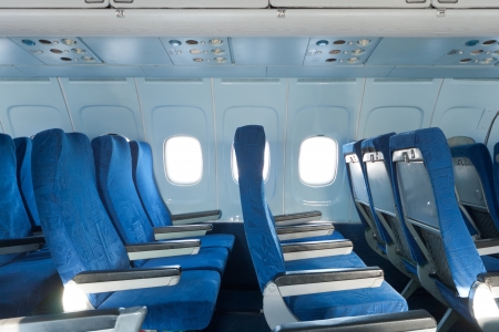 Passenger seats interior of salon of the TU 154 planeのeditorial素材