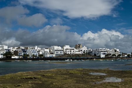 View of Arrecife on Lanzarote Island, Spain.の写真素材