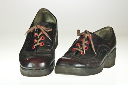 Pair of old fancy shoes from the seventies of the twentieth century
