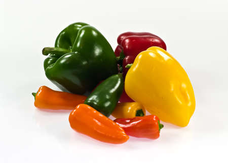 Colorful paprika on white background