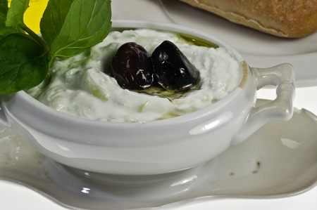 Traditional Greek dip tzatzikiの写真素材
