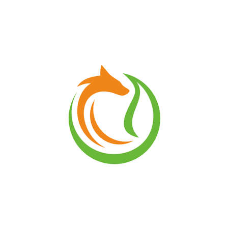 wolf leaf circleのイラスト素材