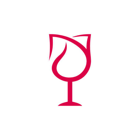 rose glass with wine and leaf abstractのイラスト素材