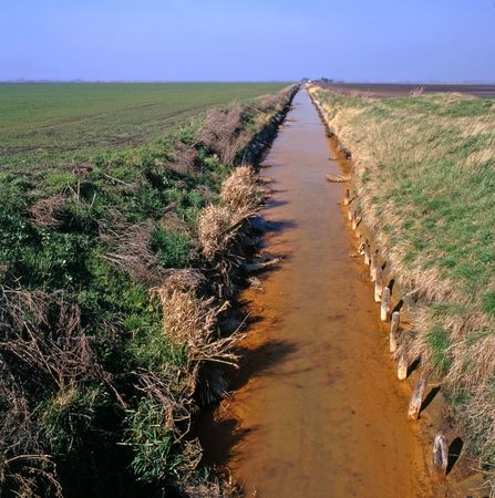 Fenland in the east of England near the town of Marchの写真素材