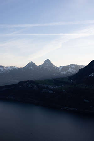 Wow what a view over the beautiful lake Lucerne in the morning of a great day. Amazing sunrise in...