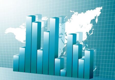 3D growing business graphの写真素材