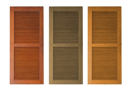 decor vintage wooden door. Isolated over white の写真素材