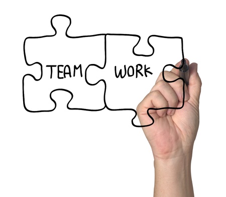 drawing teamworkの写真素材