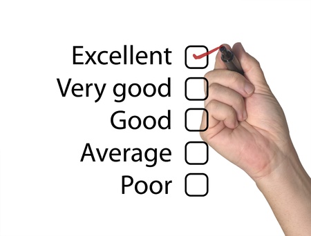 Feedback form with excellent scoreの写真素材