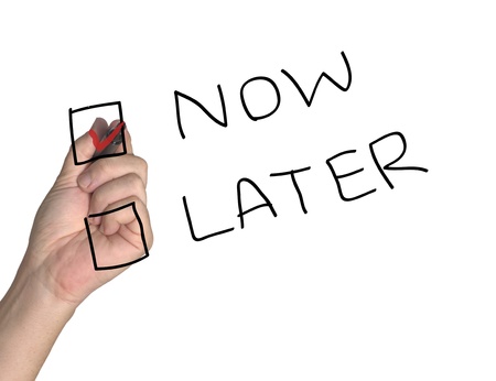 Now and Later Checkbox の写真素材