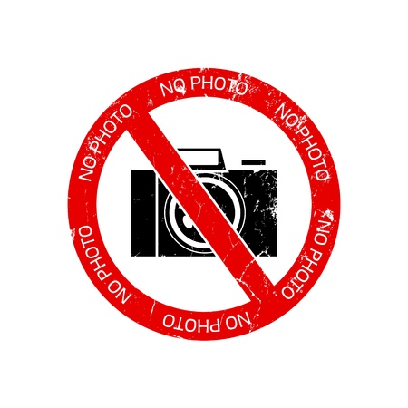 No photo camera sign on white backgroundの写真素材