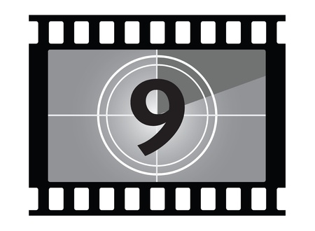 Film Industry .A stock photo of a movie leader countdown.の写真素材