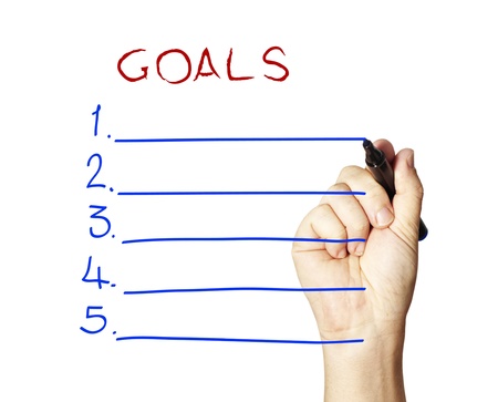 diagram with 5 goals to attain.の写真素材