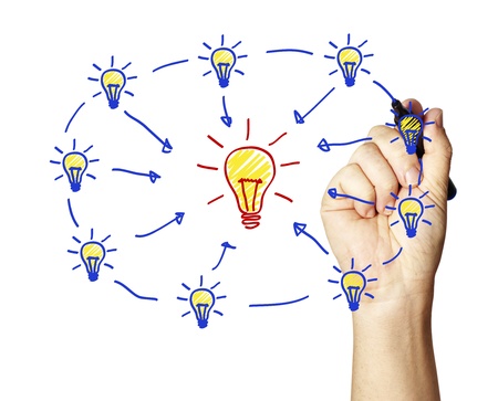 Many small ideas that adds up to one big one.の写真素材