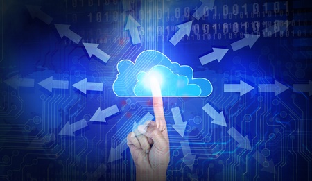 works with cloud computerの写真素材