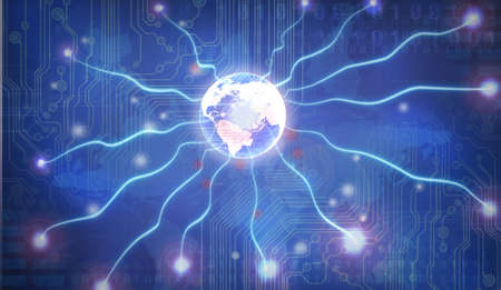connected together in a social network patternの写真素材