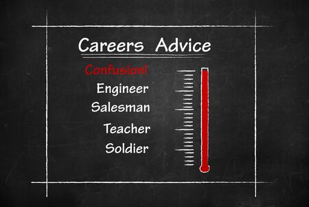 Careers Advice Meter Drawing on blackboardの写真素材