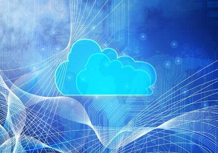 Concept of Blue cloud computing  の写真素材