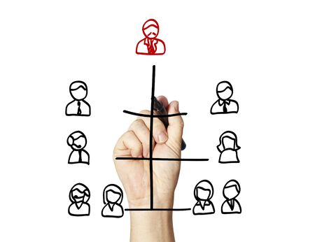 People arranged in a hierarchy の写真素材