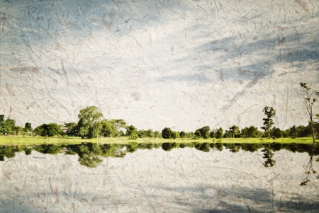 Grunge cloud background, vintage paper texture の写真素材