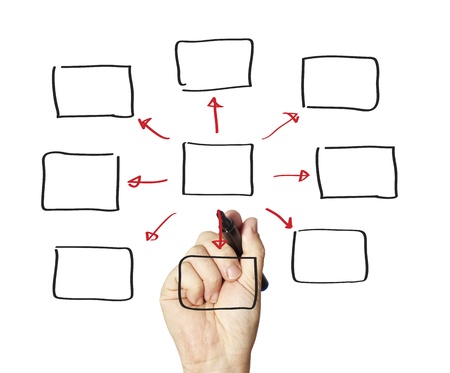 person drawing an empty diagram  の写真素材