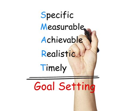 Hand writing smart goalの写真素材