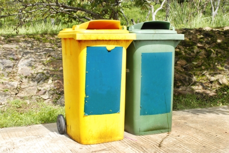 Colorful recycle bins ecology の写真素材