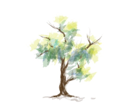 abstract tree forming by blots  design From illustrator の写真素材