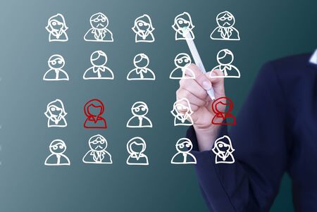 People arranged in a hierarchy の写真素材
