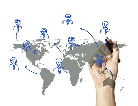 business with marker writing somethingの写真素材