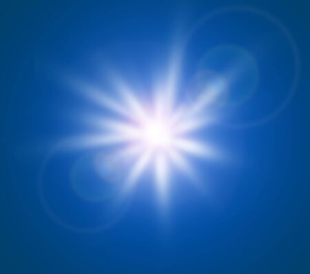 The sun in the blue sky の写真素材