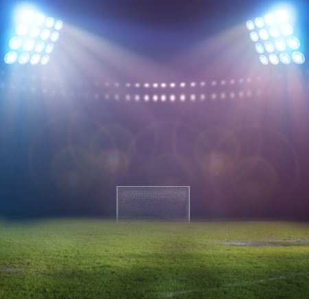 stadium lights at nightの写真素材