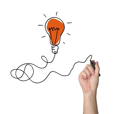 Drawing bulb lightの写真素材