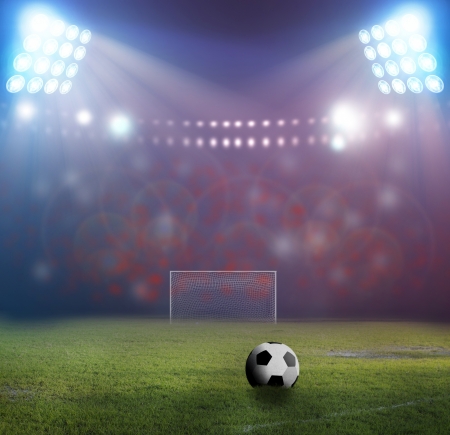 Soccer football field stadium grassの写真素材