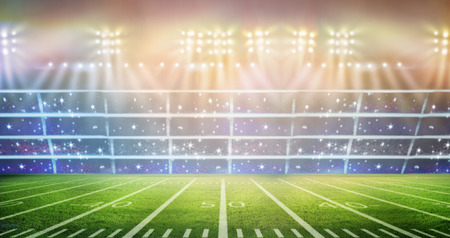 lights at night and stadiumの写真素材