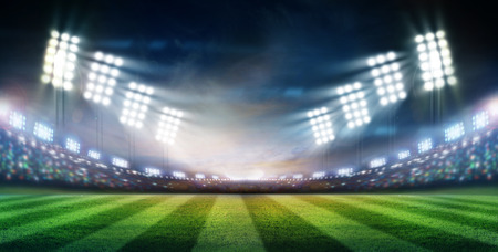 lights at night and stadiumの写真素材