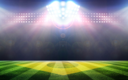 lights at night and stadiumの写真素材