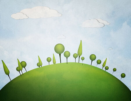 seamless pattern cartoon flat forestの写真素材