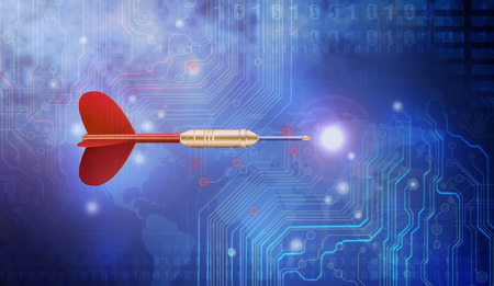 Dart hitting targetの写真素材