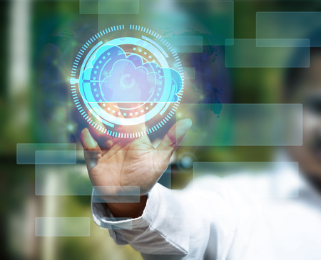 Cloud computing touch screen