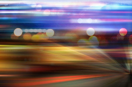 Blurred Defocused Lights of Heavy Trafficの写真素材