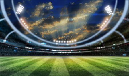 lights at night and stadium 3Dの写真素材